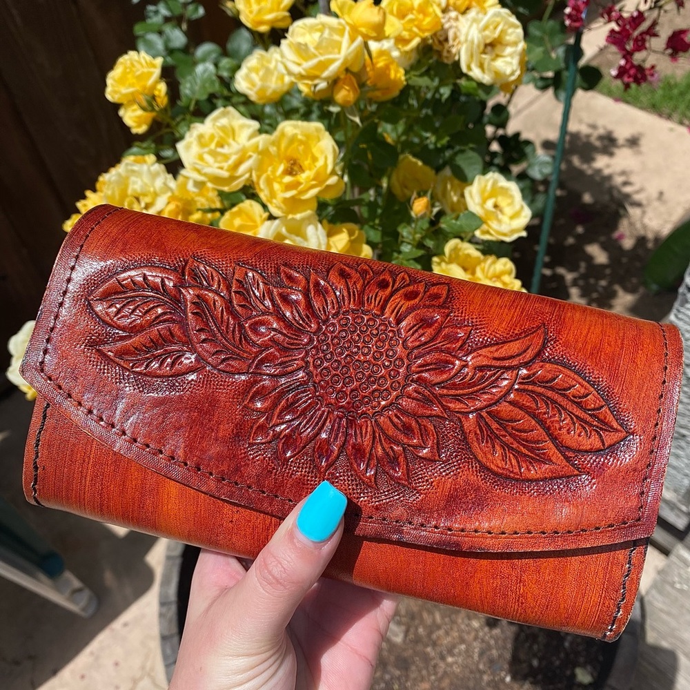 Sunflower Tooled Bag